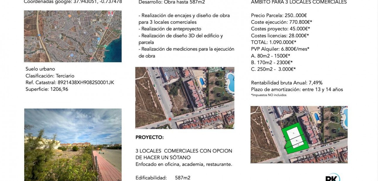 Venta - Parcela / Terreno -
Orihuela Costa - La Florida